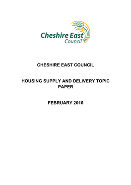 Cheshire East Council Housing Supply And