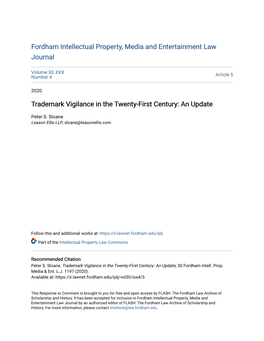 Trademark Vigilance in the Twenty-First Century: an Update