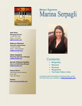 Marina Serpagli – Biography