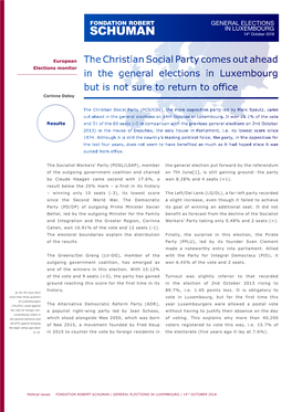 GENERAL ELECTIONS in LUXEMBOURG 14Th October 2018