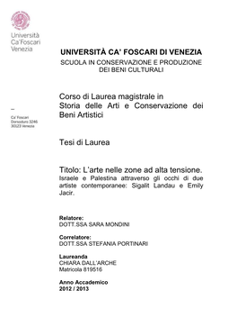 Università Ca' Foscari Di Venezia