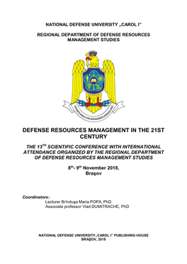 Defense Resources Management in the 21St Century