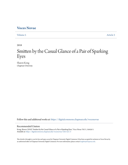 Smitten by the Casual Glance of a Pair of Sparking Eyes Sharon Kong Chapman University