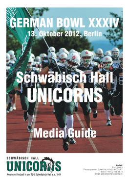 UNICORNS German Bowl 34 Media Guide