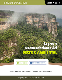 Logros Y Recomendaciones Del Sector Ambiental 2010-2018