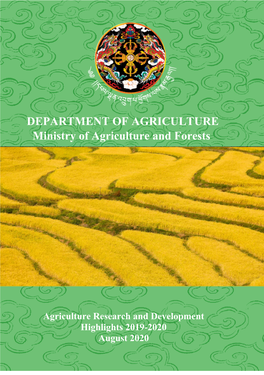 Agriculture Research and Development Highlights 2019-2020
