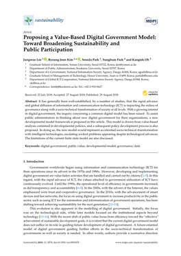 Proposing a Value-Based Digital Government Model: Toward Broadening Sustainability and Public Participation