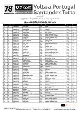 Classificação Individual Na Etapa