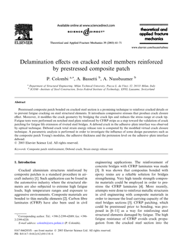Delamination Effects on Cracked Steel Members Reinforced by Prestressed