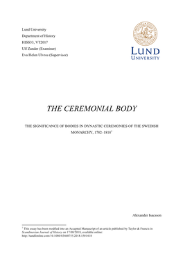 The Ceremonial Body