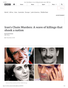 Iranʼs Chain Murders: a Wave of Killings That Shook a Nation