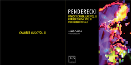 Penderecki Utwory Kameralne Vol