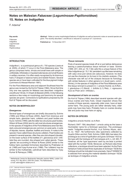 Notes on Malesian Fabaceae (Leguminosae-Papilionoideae) 15