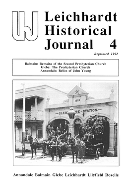Leichhardt Historical Journal 4 Reprinted 1992