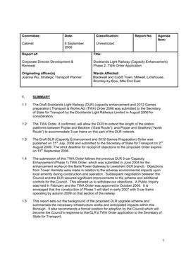 Capacity Enhancement) Renewal Phase 2, TWA Order Application