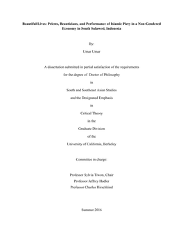 Priests, Beauticians, and Performance of Islamic Piety in a Non-Gendered Economy in South Sulawesi, Indonesia