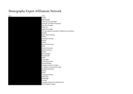 Demography Expert Affiliations Network
