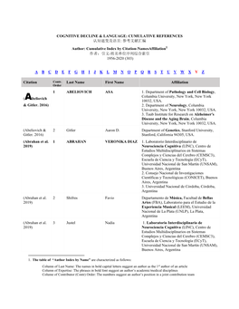 参考文献汇编 Author: Cumulative Index by Ci