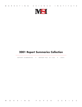 2001 Report Summaries Collection