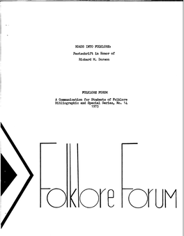 Roads Into Folkidre: Folklore Forum
