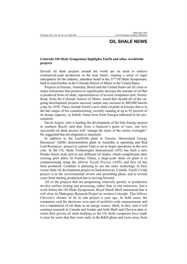 Oil Shale News