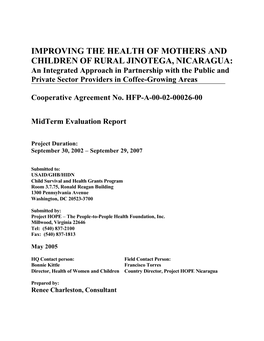 Improving the Health of Mothers And