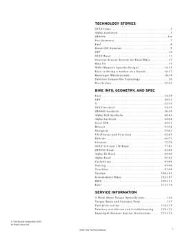 2002 Trek Technical Manual 1 OCLV Types