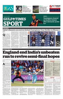 England End India's Unbeaten Run to Revive Semi-Final Hopes