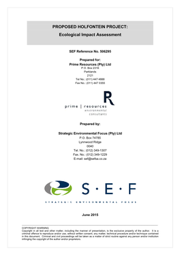 506295 Holfontein Ecological Impact Section Final 2015 06 23 Kvdw