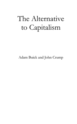 The Alternative to Capitalism