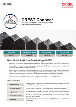 CREST Connect a Newsletter from CRISIL Real Estate Star Grading (CREST) Volume 31: October-November-December 2018