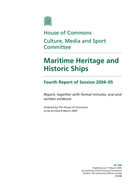 Maritime Heritage and Historic Ships