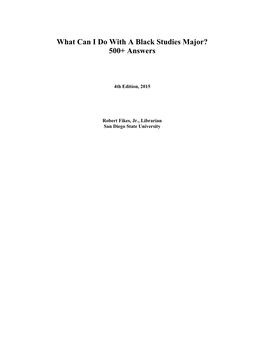 What Can I Do with a Black Studies Major? 500+ Answers