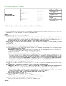 EDITED PEDIGREE for WILY FOX (GB)