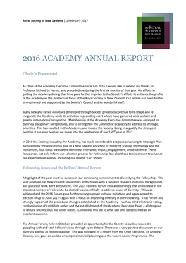 2016 Academy Annual Report