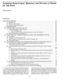 Internet Over Cable: Defining the Future in Terms of the Past