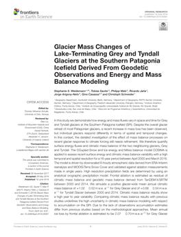 Glacier Mass Changes of Lake-Terminating Grey and Tyndall