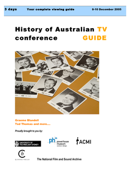 History of Australian TV Conference GUIDE