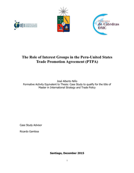 The Role of Interest Groups in the Peru-United States Trade Promotion Agreement (PTPA)