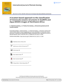 A Location-Based Approach to the Classification of Mesoscale Oceanic Structures in Seawifs and Aqua-MODIS Images of Northwest Africa