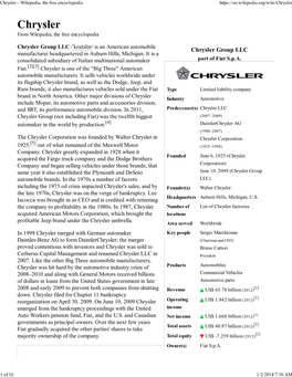 Chrysler - Wikipedia, the Free Encyclopedia