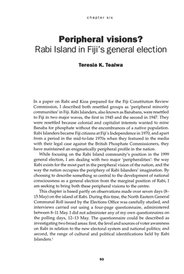 Peripheral Visions? Rabi Island in Fiji's General Election