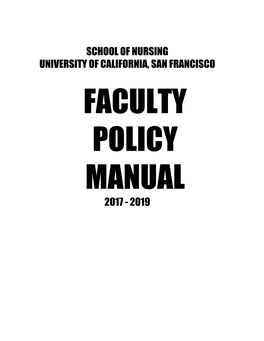 Faculty Policy Manual 2017 - 2019