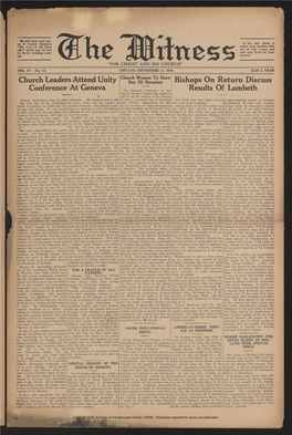1920 the Witness, Vol. 4, No. 55. September 11, 1920