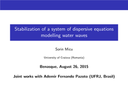 Stabilization of a System of Dispersive Equations Modelling Water Waves