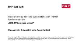 Videoarchiv: Österreich Beim Song Contest