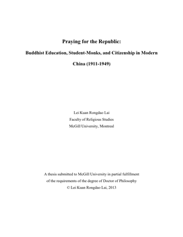 Buddhist Education, Student-Monks, and Citizenship in Modern China