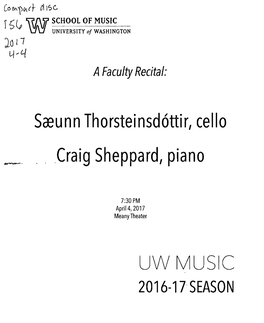 Uw Music 2016-17- Season Program