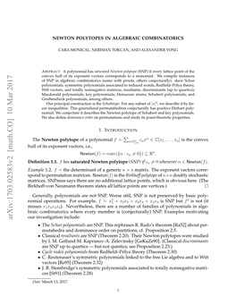 Newton Polytopes in Algebraic Combinatorics