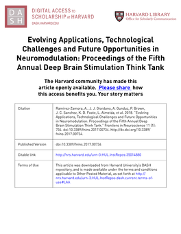 Evolving Applications, Technological Challenges and Future Opportunities in Neuromodulation: Proceedings of the Fifth Annual Deep Brain Stimulation Think Tank